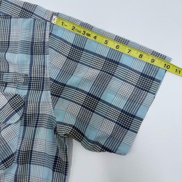 Haband Travelers Men's Blue Plaid Short Sleeve Shirt Pearl Snaps XL Western - Picture 8 of 8